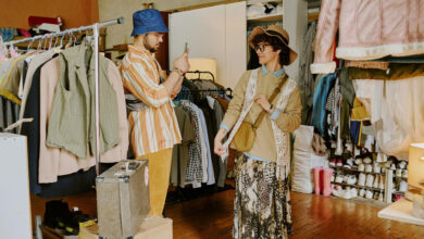 two people doing vintage shopping